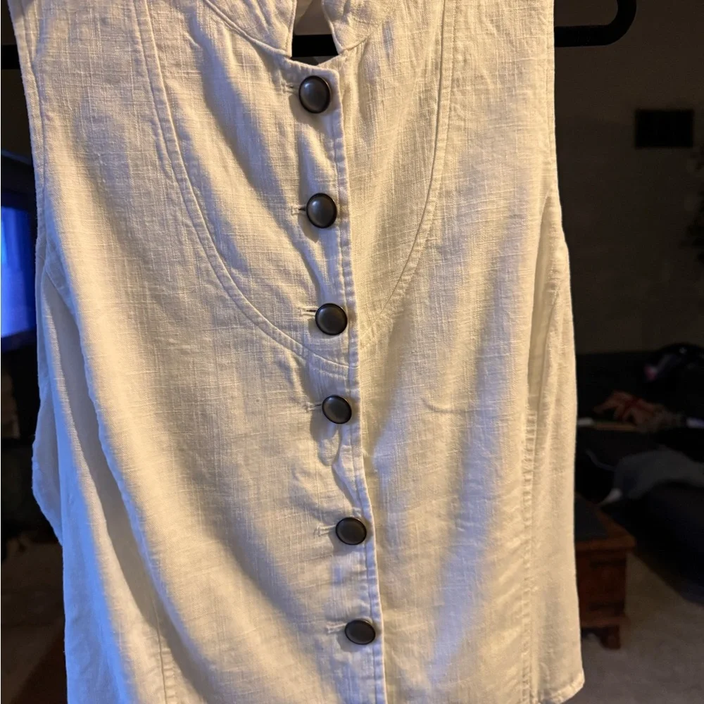 Free People Back it up waistcoat - white size large - Picture 5 of 6